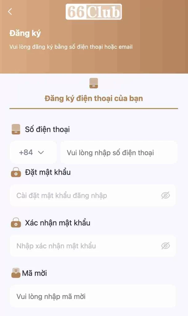 Đăng Ký Tài Khoản Tại 66CLUB – Bước Đầu Trải Nghiệm Đỉnh Cao